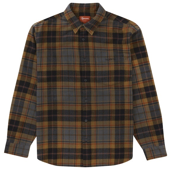 supreme-plaid-flannel-shirt-fw-22-black