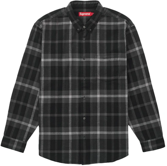 supreme-plaid-flannel-shirt-fw-23-black