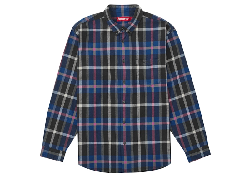 トップス Supreme 23FW Plaid Flannel Shirt M Supreme Plaid Flannel Shirt (Blue)