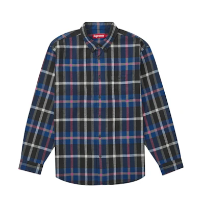 Supreme Plaid Flannel Shirt (FW23) Blue