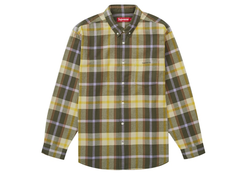 Supreme Plaid Flannel Shirt (FW23) Green