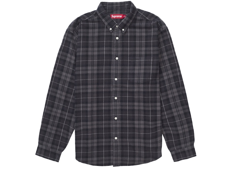 Supreme Plaid Flannel Shirt (FW24) Black