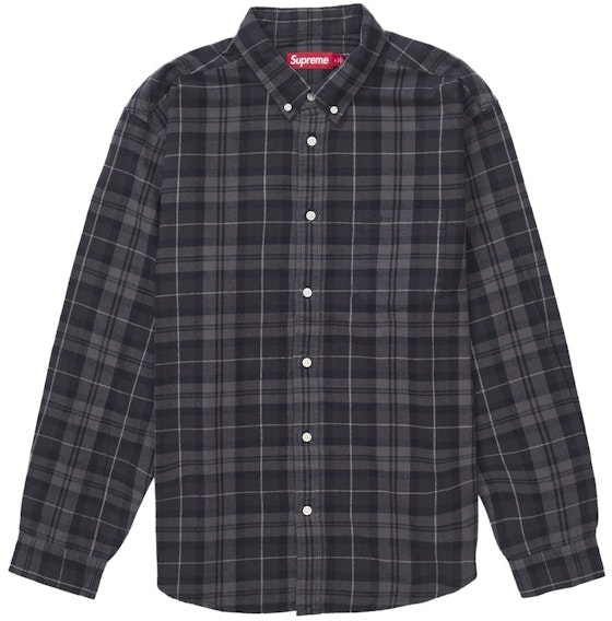 supreme-plaid-flannel-shirt-fw-24-black