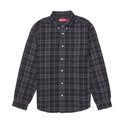 Supreme Plaid Flannel Shirt (FW24) Black