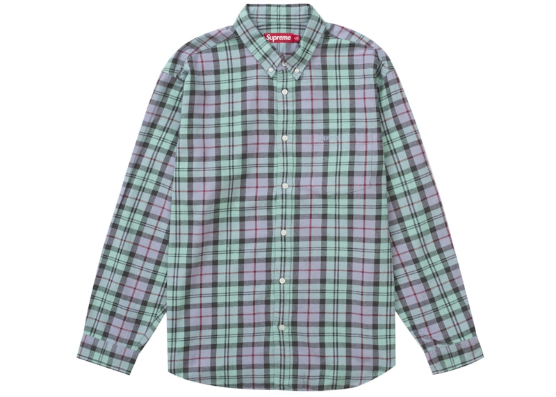 Supreme Plaid Flannel Shirt (FW24) Blue
