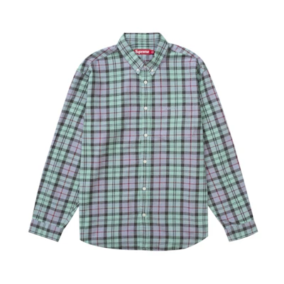 Supreme Plaid Flannel Shirt (FW24) Blue