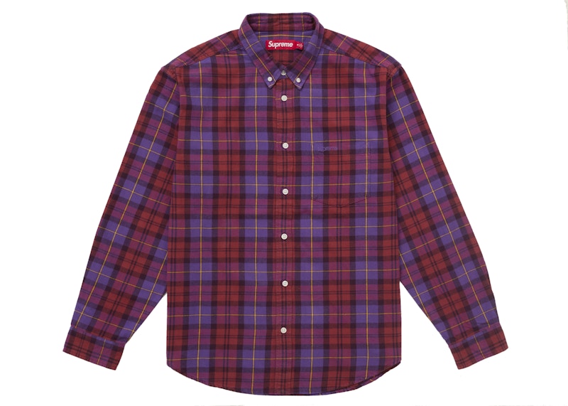 Supreme Plaid Flannel Shirt (FW24) Purple