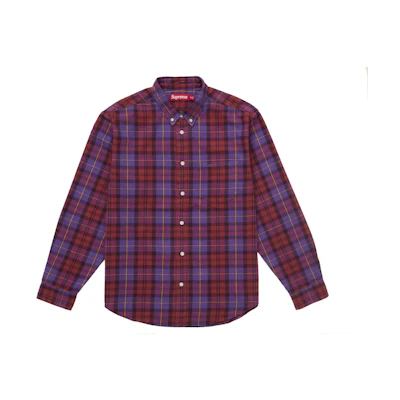 Supreme Plaid Flannel Shirt (FW24) Purple