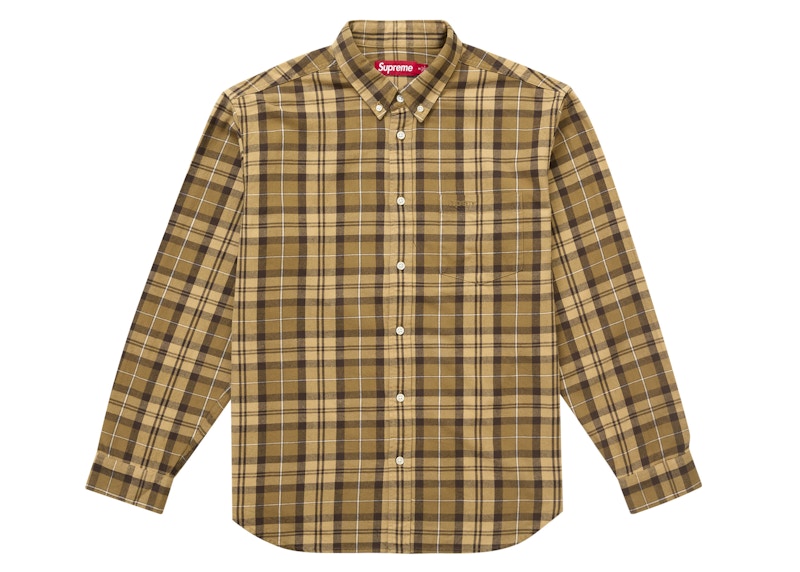 Supreme Plaid Flannel Shirt (FW24) Tan