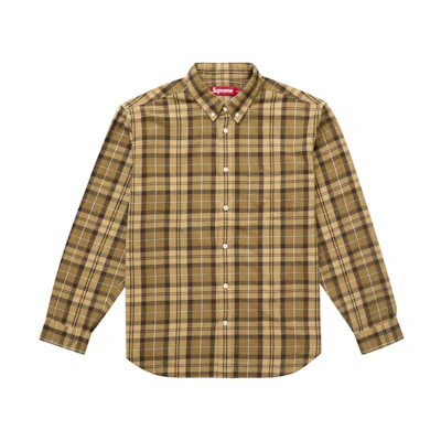 Supreme Plaid Flannel Shirt (FW24) Tan