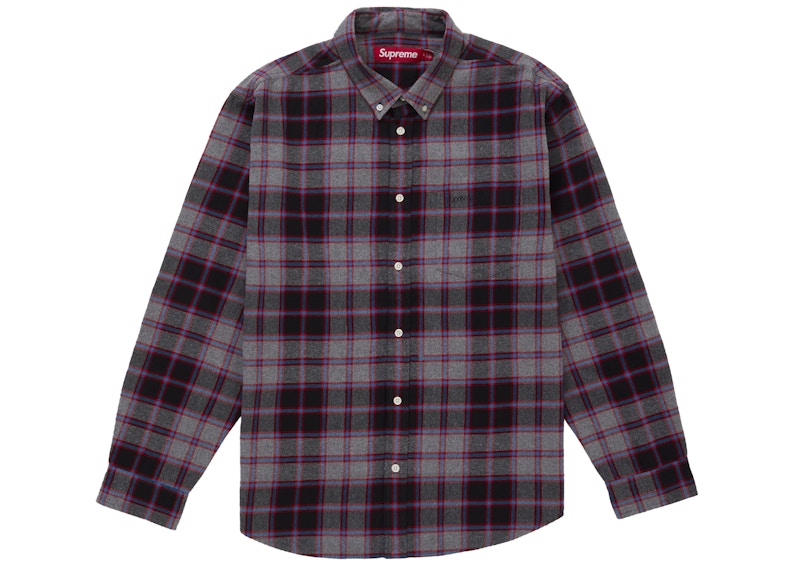 Supreme Plaid Flannel Shirt (FW25) Black