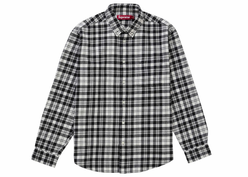 Supreme Plaid Flannel Shirt (FW25) White