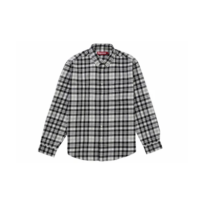 Supreme Plaid Flannel Shirt (FW25) White