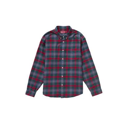 Supreme Plaid Flannel Shirt (SS24) Slate