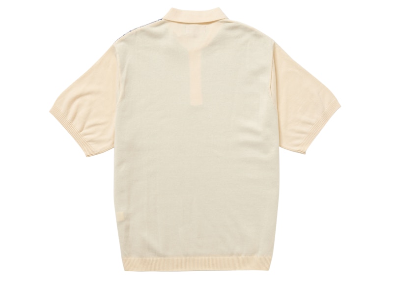 Order 슈프림 플래드 니트 반팔 폴로 화이트