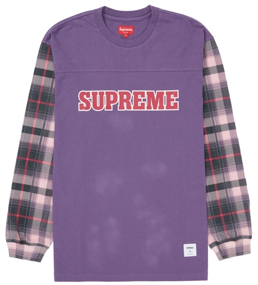 supreme-plaid-sleeve-l-s-tee-dusty-purple