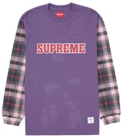 Supreme Plaid Sleeve L/S Tee Dusty Purple Supreme Plaid Sleeve L/S Tee Dusty Purple