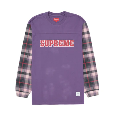 Supreme Plaid Sleeve L/S Tee Dusty Purple