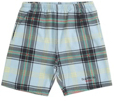 Supreme Plaid Sweatshort Light Blue Supreme Plaid Sweatshort Light Blue