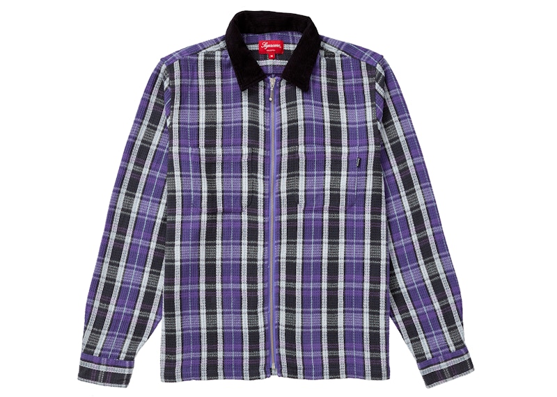 Buy Supreme紫チェックサーマルジップシャツ
