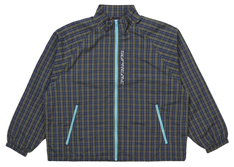 Supreme Plaid Track Jacket Navy