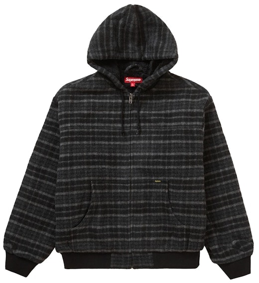 supreme-plaid-wool-hooded-work-jacket-black