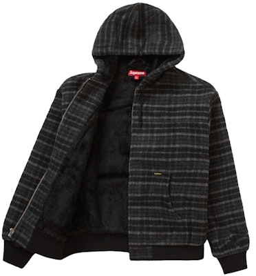 Supreme Plaid Wool Hooded Work Jacket Black Order Supreme Plaid Wool Hooded Work Jacket Black