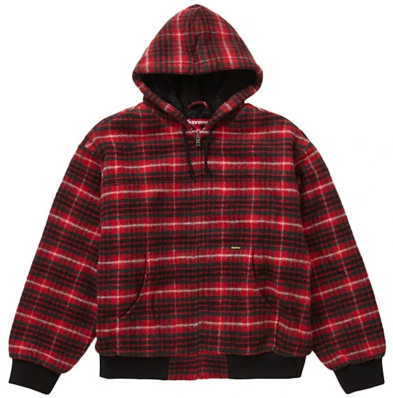 supreme-plaid-wool-hooded-work-jacket-red