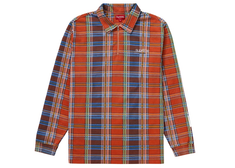 Buy Supreme Open Knit Stripe Zip Polo Orange - Novelship