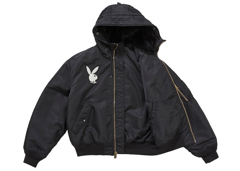 Supreme Playboy Hooded MA-1 Black 圖 2