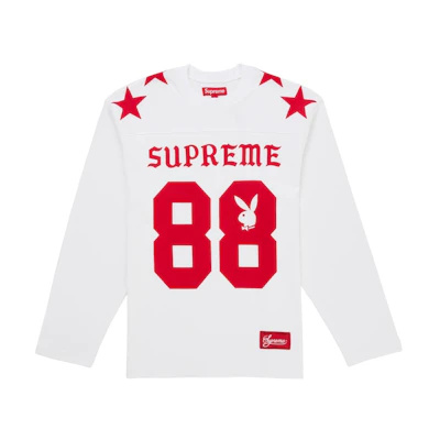 Supreme Playboy L/S Football Top White