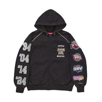 Supreme Playoffs Zip Up Hooded Sweatshirt Black