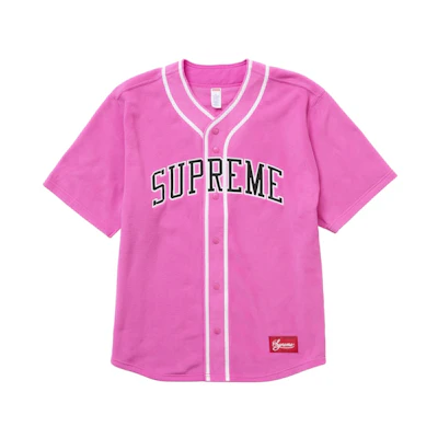 Supreme Polartec Baseball Jersey Pink