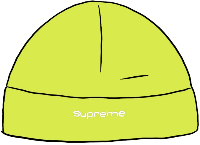 supreme-polartec-beanie-bright-lime