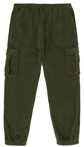 supreme-polartec-cargo-pants-dark-green