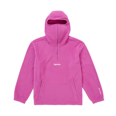 Supreme Polartec Face Mask Half Zip Hooded Sweatshirt Pink