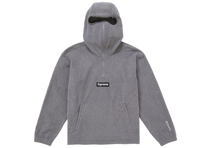Supreme Polartec Face Mask Half Zip Hooded Sweatshirt Grey