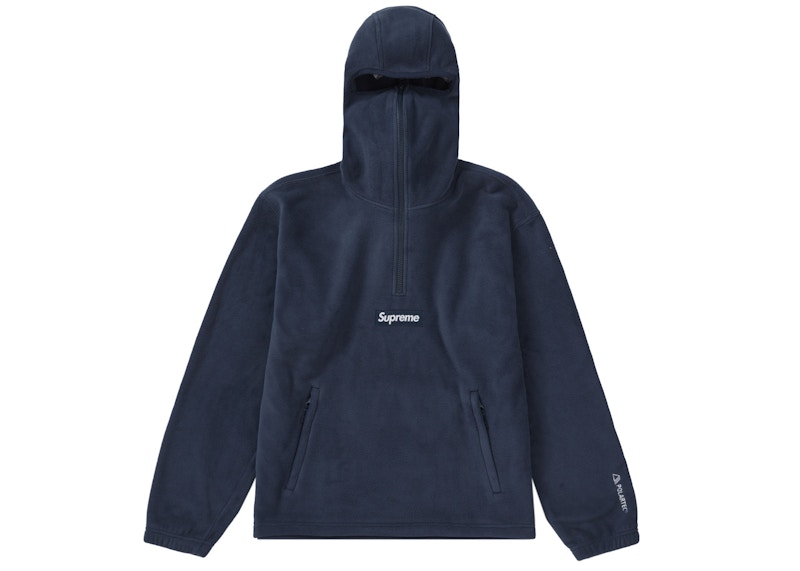 Supreme Polartec Facemask Half Zip Hooded Sweatshirt Navy