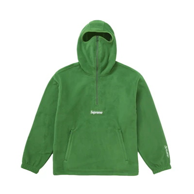 Supreme Polartec Facemask Half Zip Hooded Sweatshirt (FW24) Green
