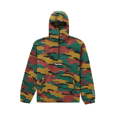 Supreme Polartec Facemask Half Zip Hooded Sweatshirt Camo