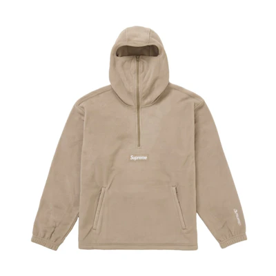 Supreme Polartec Facemask Half Zip Hooded Sweatshirt (FW24) Taupe