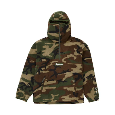 Supreme Polartec Facemask Half Zip Pullover Woodland Camo