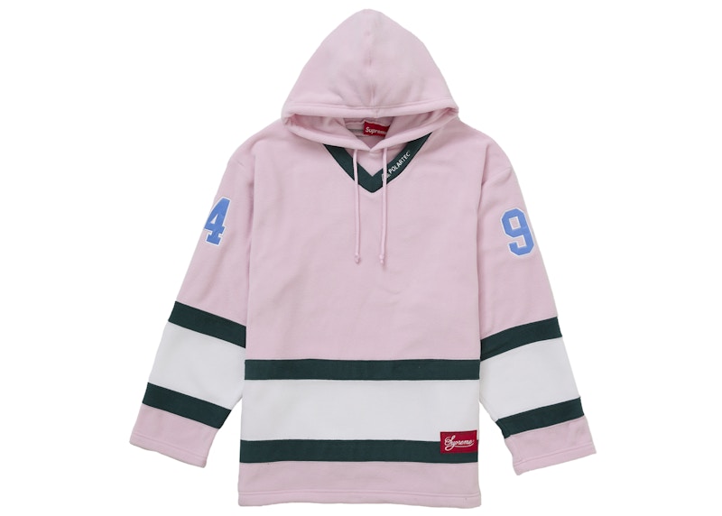 Supreme Polartec Hooded Hockey Jersey Pink