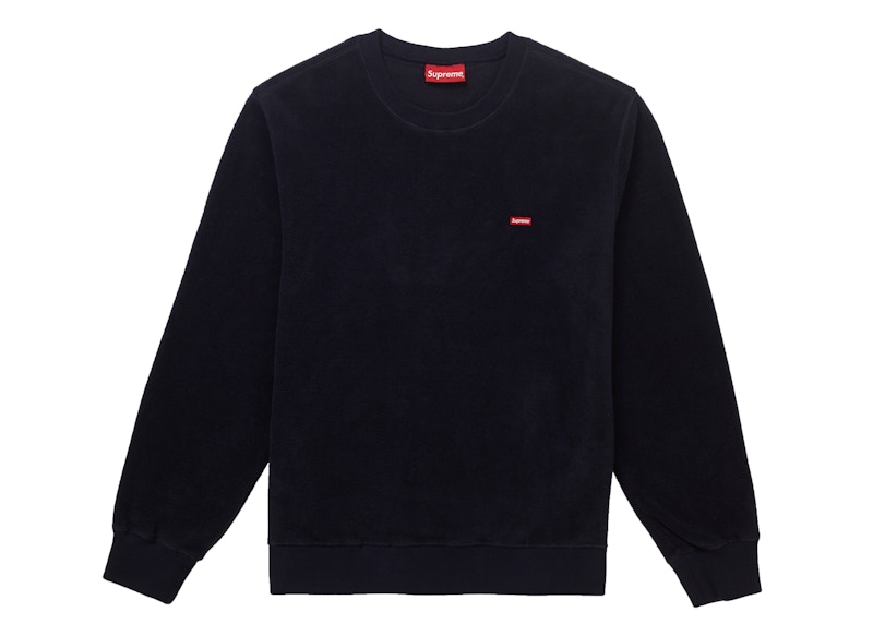 Supreme Polartec Small Box Crewneck Sweatshirt Navy