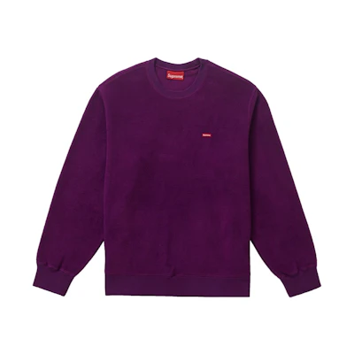Supreme Polartec Small Box Crewneck Sweatshirt Purple