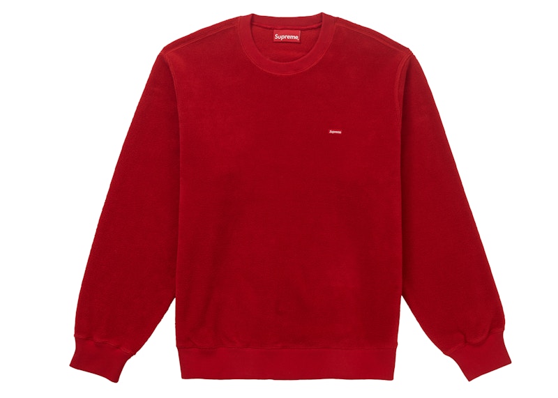 Supreme Polartec Small Box Crewneck Sweatshirt Red