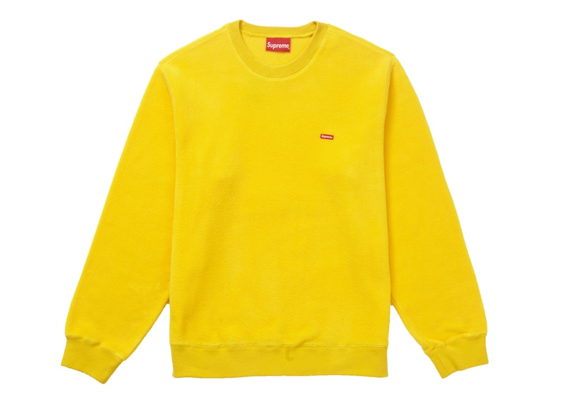 Supreme Polartec Small Box Crewneck Sweatshirt Yellow