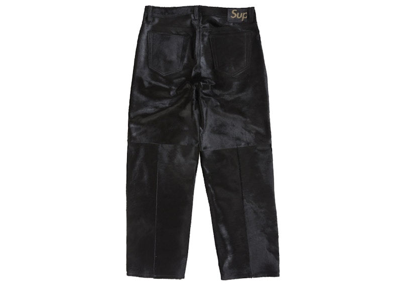 Order Supreme Ponyhair Celana Longgar 5-Saku Hitam.