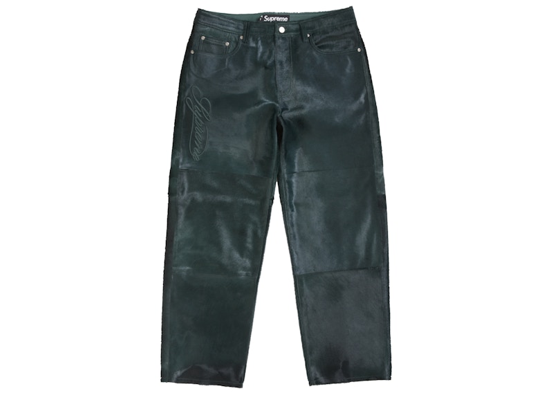 Supreme Ponyhair Loose Fit 5-Pocket Jean Green