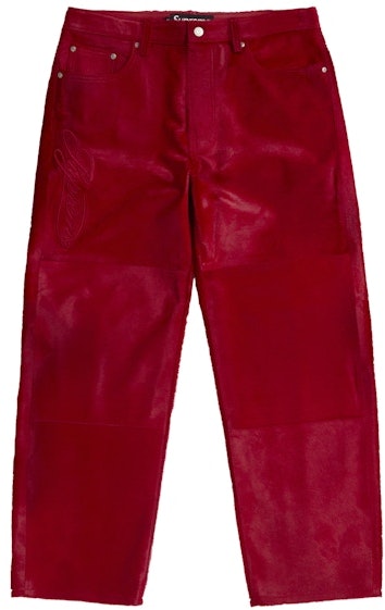 supreme-ponyhair-loose-fit-5-pocket-jean-red
